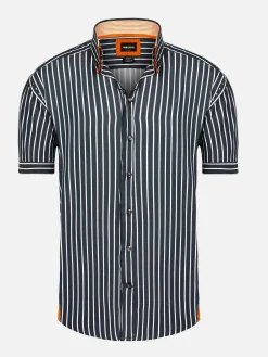 Wam Denim Aire Navy Overhemd Korte Mouw| Overhemd Korte Mouwen
