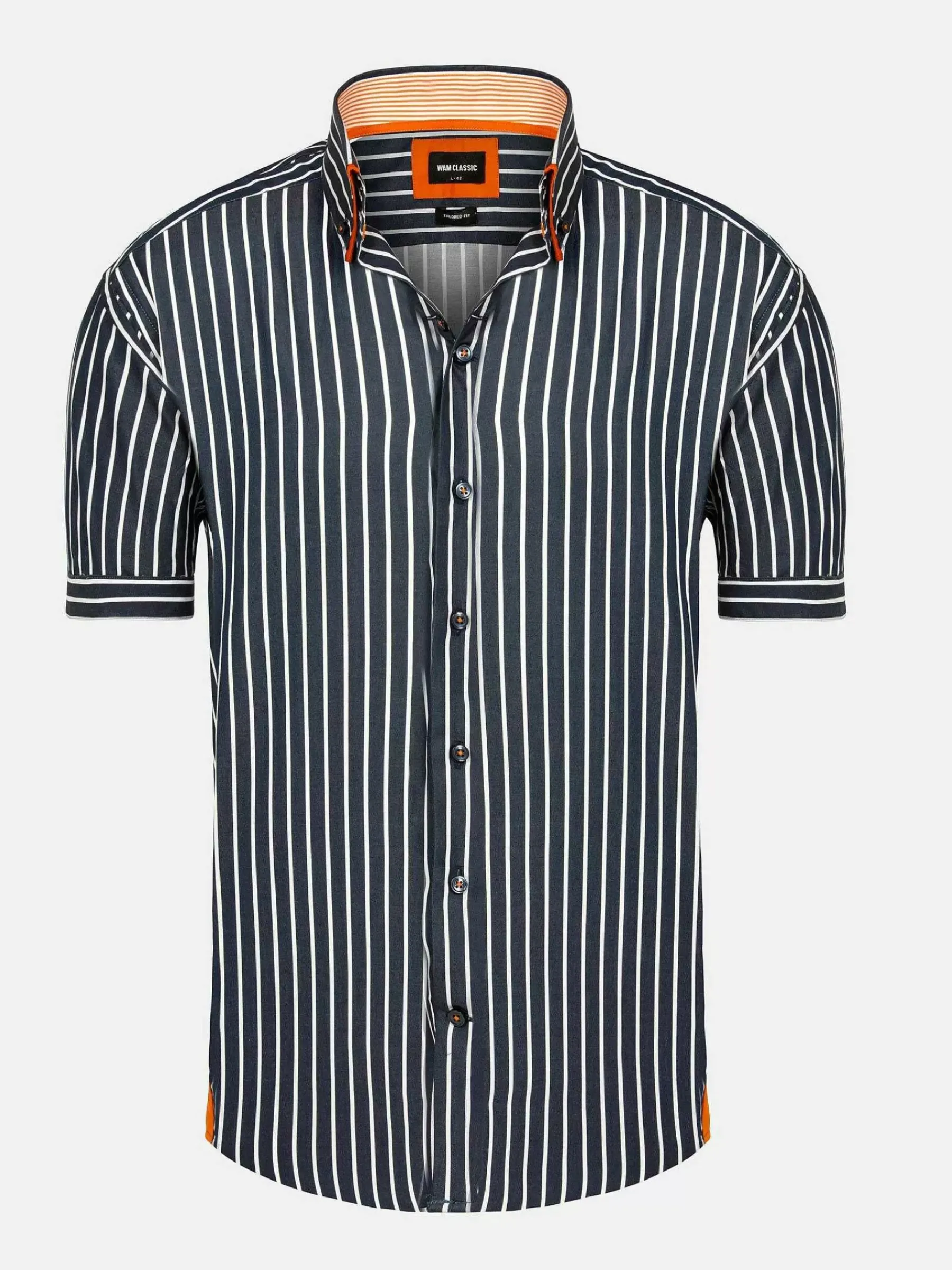 Wam Denim Aire Navy Overhemd Korte Mouw| Overhemd Korte Mouwen