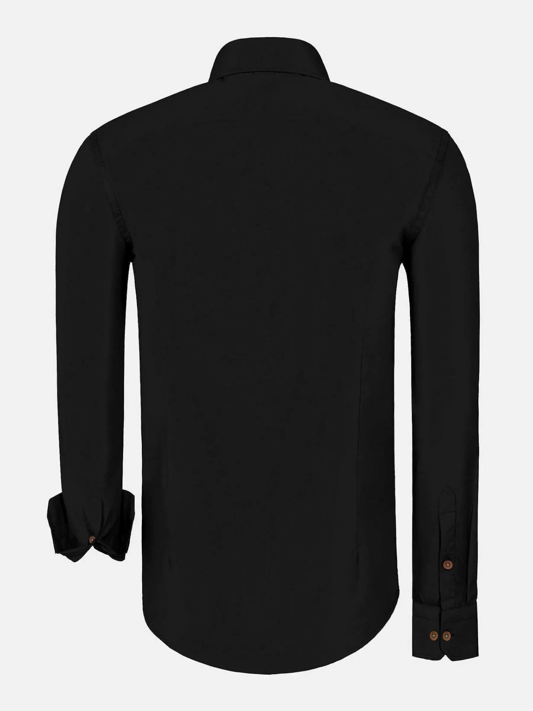 Wam Denim Ales Solid Structured Black Overhemd Lange Mouw| Overhemd Lange Mouwen