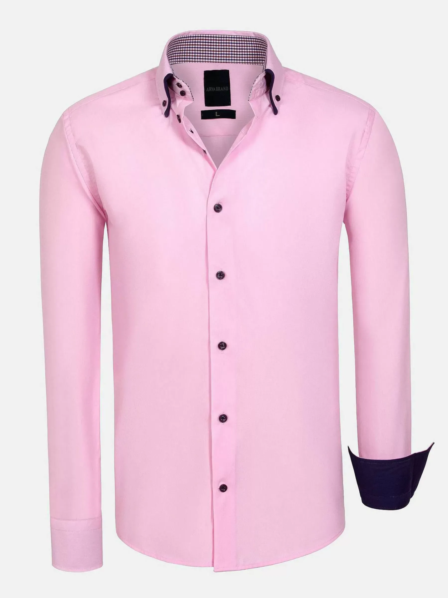 Wam Denim Ales Solid Structured Pink Overhemd Lange Mouw| Overhemd Lange Mouwen