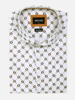 Wam Denim Alicante White Floral Print Overhemd Lange Mouw| Overhemd Lange Mouwen