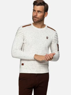 Wam Denim Anita Slim Fit Crew Neck Off-White Sweater| Sweaters