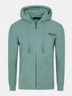 Wam Denim Avery Full Zipped Blue Hoodie Shorts Set| Sweaters