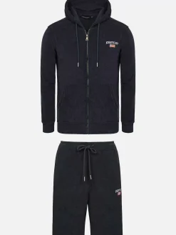 Wam Denim Avery Stretched Navy Hoodie Shorts Set| Sweaters