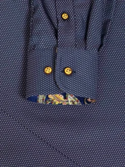 Wam Denim Bentley Regular Fit Navy Overhemd| Overhemd Lange Mouwen