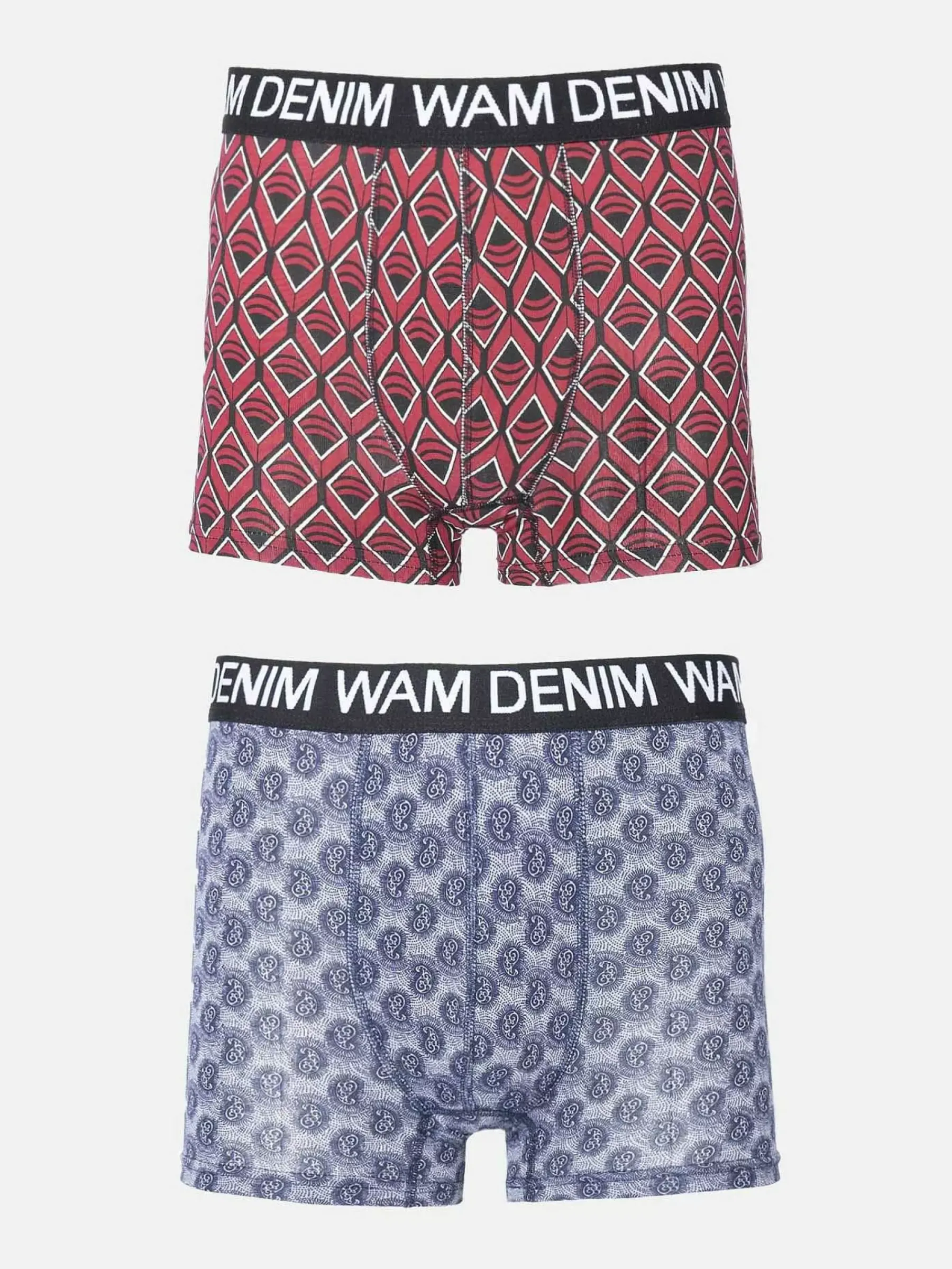 Wam Denim Boxer 73006 Mabou Grey Dark Red| Boxershorts