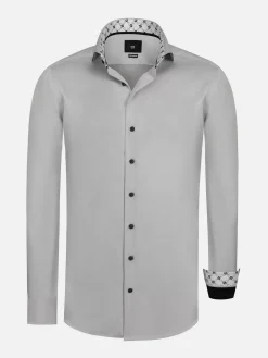 Wam Denim Caesar Light Grey Shirt Caesar Light Grey Overhemd| Overhemd Lange Mouwen