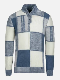 Wam Denim Cambridge Pattern Blue White Truien| Truien
