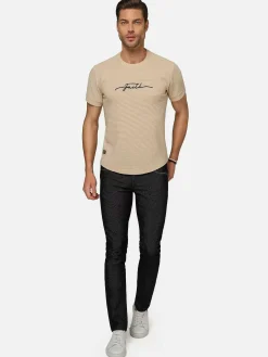 Wam Denim Dambas Signature Crew Neck T-Shirt Beige| T-Shirts