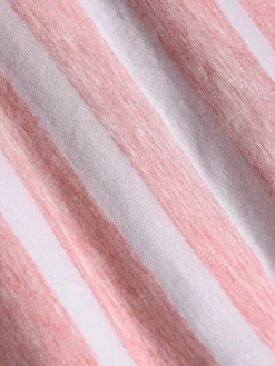 Wam Denim Doenga Striped V-Neck Pink T-Shirt| T-Shirts