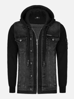Wam Denim Echten Slim Fit Hoodie Black Vesten| Vesten