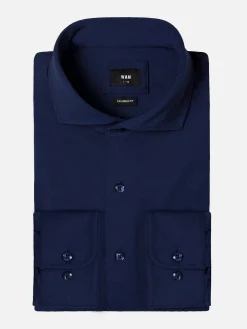 Wam Denim Everest Stretched Navy Overhemd Lange Mouw| Overhemd Lange Mouwen