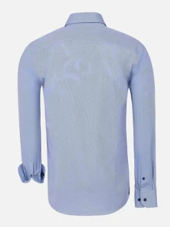 Wam Denim Flers Double Collar Blue Overhemd Lange Mouw| Overhemd Lange Mouwen