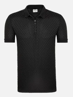 Wam Denim Gonzsles Black Zipper Polo| Polo'S