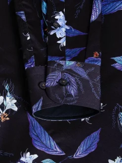Wam Denim Havana Navy Floral Print Overhemd Lange Mouw| Overhemd Lange Mouwen