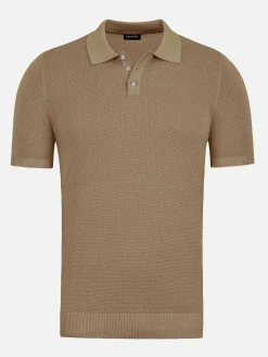 Wam Denim Henry Pique Knit Brown Polo| Polo'S