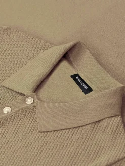 Wam Denim Henry Pique Knit Brown Polo| Polo'S