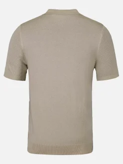 Wam Denim Henry Pique Knit Light Beige Polo| Polo'S