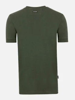 Wam Denim Korfual Casual V-Neck Button T-Shirt Khaki| T-Shirts