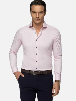 Wam Denim Lance Solid Pink Overhemd Lange Mouw| Overhemd Lange Mouwen