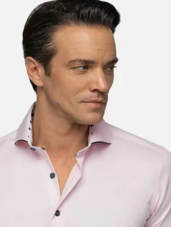 Wam Denim Lance Solid Pink Overhemd Lange Mouw| Overhemd Lange Mouwen