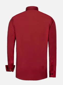 Wam Denim Lance Solid Red Overhemd Lange Mouw| Overhemd Lange Mouwen