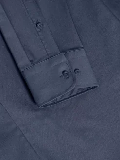 Wam Denim Leira Solid Anthracite Overhemd Lange Mouw| Overhemd Lange Mouwen