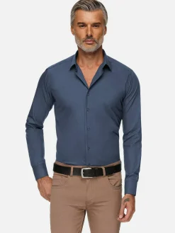 Wam Denim Leira Solid Anthracite Overhemd Lange Mouw| Overhemd Lange Mouwen