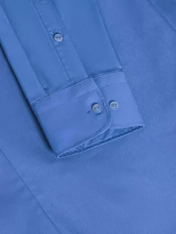 Wam Denim Leira Solid Dark Blue Overhemd Lange Mouw| Overhemd Lange Mouwen