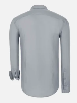 Wam Denim Leira Solid Grey Overhemd Lange Mouw| Overhemd Lange Mouwen