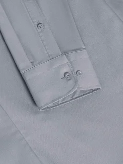 Wam Denim Leira Solid Grey Overhemd Lange Mouw| Overhemd Lange Mouwen