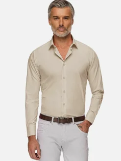 Wam Denim Leira Solid Light Beige Overhemd Lange Mouw| Overhemd Lange Mouwen