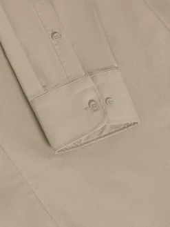 Wam Denim Leira Solid Light Beige Overhemd Lange Mouw| Overhemd Lange Mouwen