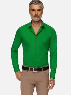 Wam Denim Leira Solid Light Green Overhemd Lange Mouw| Overhemd Lange Mouwen