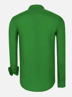 Wam Denim Leira Solid Light Green Overhemd Lange Mouw| Overhemd Lange Mouwen