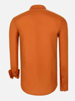 Wam Denim Leira Solid Orange Overhemd Lange Mouw| Overhemd Lange Mouwen