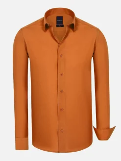 Wam Denim Leira Solid Orange Overhemd Lange Mouw| Overhemd Lange Mouwen