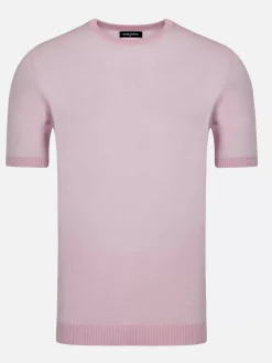 Wam Denim Lucas Pique Knit Pink T-Shirt| T-Shirts