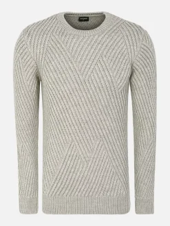 Wam Denim Minnesota Pattern Crew Neck Beige Truien| Truien