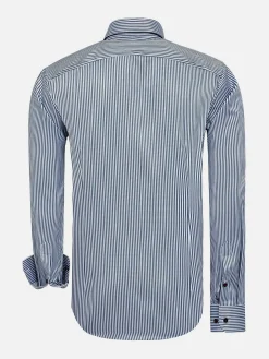 Wam Denim Nancy Anthracite Striped Overhemd Lange Mouw| Overhemd Lange Mouwen