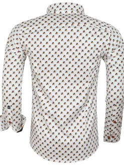 Wam Denim Overhemd 75626 Cadiz White| Overhemd Lange Mouwen
