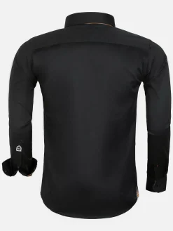 Wam Denim Overhemd 75428 Roma Black| Overhemd Lange Mouwen