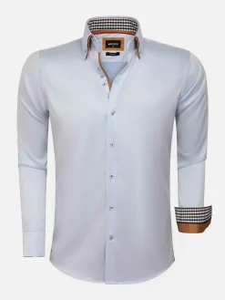 Wam Denim Overhemd 75428 Roma Light Blue| Overhemd Lange Mouwen