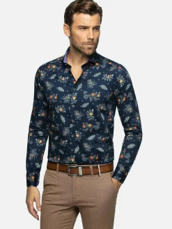 Wam Denim Overhemd 75581 Siracusa Navy| Overhemd Lange Mouwen