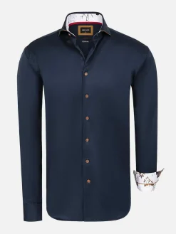 Wam Denim Overhemd Lange Mouw 59014 Brizon Navy| Overhemd Lange Mouwen