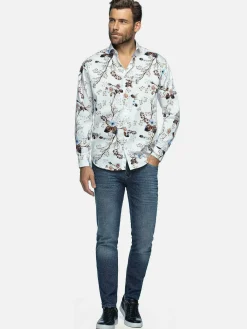 Wam Denim Overhemd Lange Mouw 59013 Clavant White| Overhemd Lange Mouwen