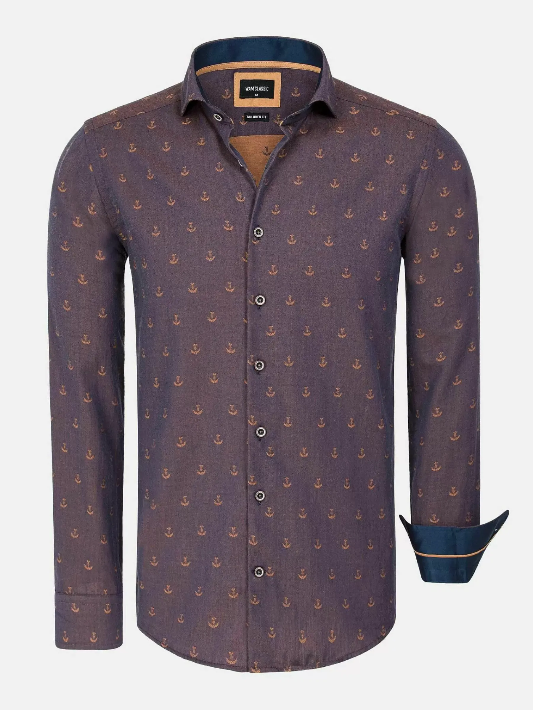 Wam Denim Overhemd Lange Mouw 75674 Cormes Navy| Overhemd Lange Mouwen