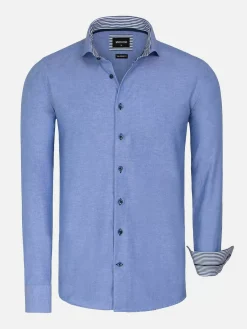 Wam Denim Overhemd Lange Mouw 75698 Cruise Royal Blue| Overhemd Lange Mouwen
