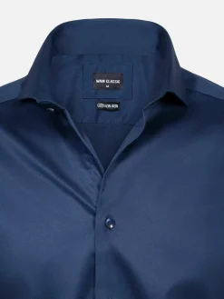 Wam Denim Overhemd Lange Mouw 75665 Harvery Specter Navy| Overhemd Lange Mouwen