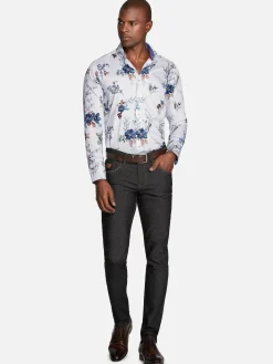 Wam Denim Overhemd Lange Mouw 75701 Herbeumont White| Overhemd Lange Mouwen